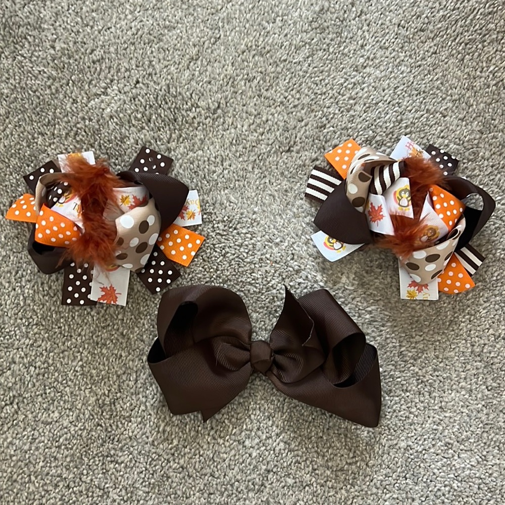 Girls Thanksgiving Hair Bows